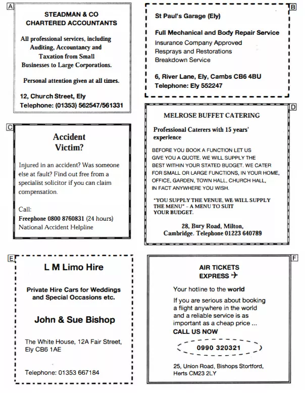 GT Reading - Advertisements - part 1